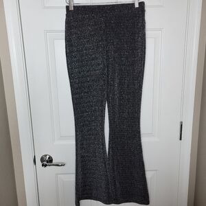 No Boundaries Women's Medium (8-10) Shimmery Silver And Black Bell Bottom Pants